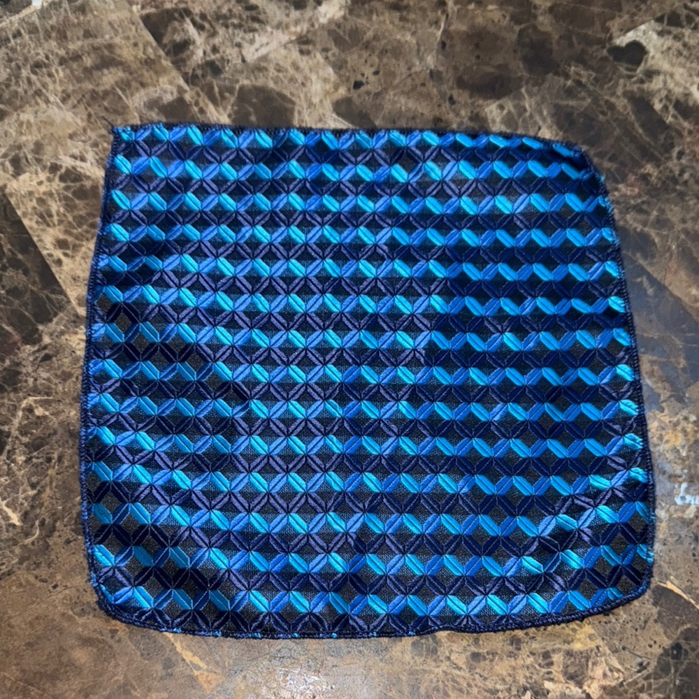 Blue Geometric Pocket Square
